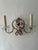 French Beaded Old Vintage Pink Porcelain Roses Flowers Sconces Italian, C 1940 For Sale - Image 4 of 8