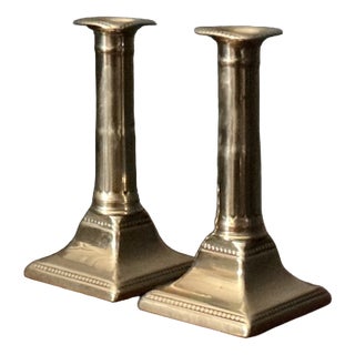 Gun Metal Candlesticks, 1780, Set of 2 For Sale