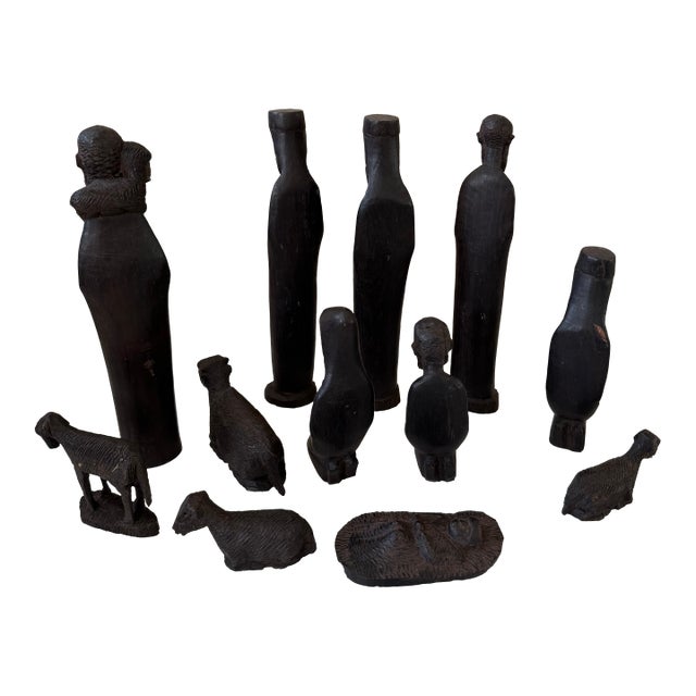 Nativity Set: Ebony. 11 Pcs. For Sale