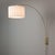 Mid-Century Modern Scalloped Wall Arc Lamp - Weathered Brass, White Linen, Diffuser For Sale - Image 4 of 7
