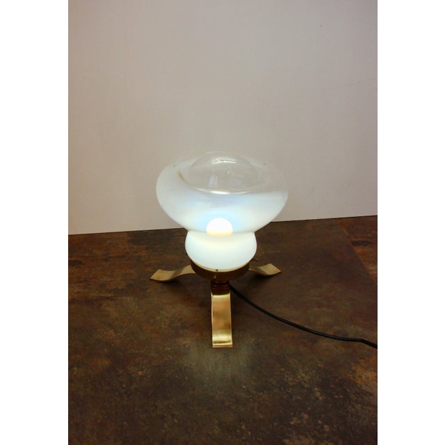 Mid-Century Table Lamp in Brass and Glass, 1970s For Sale - Image 6 of 10