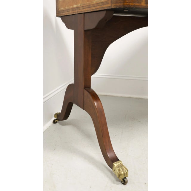 Drexel Heritage Mahogany & Tooled Leather Game Table For Sale - Image 9 of 14