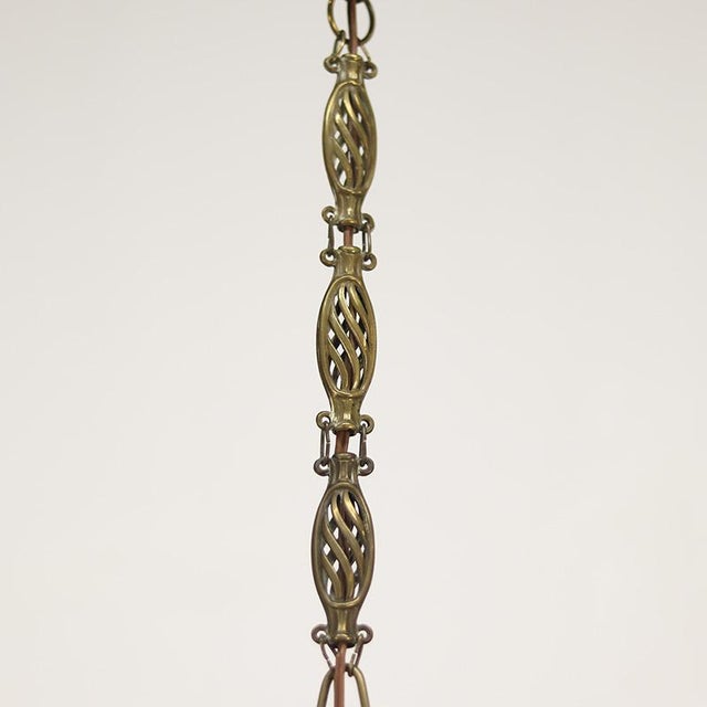 1920s Art Deco Piecrust Hanging Lamp For Sale - Image 5 of 6