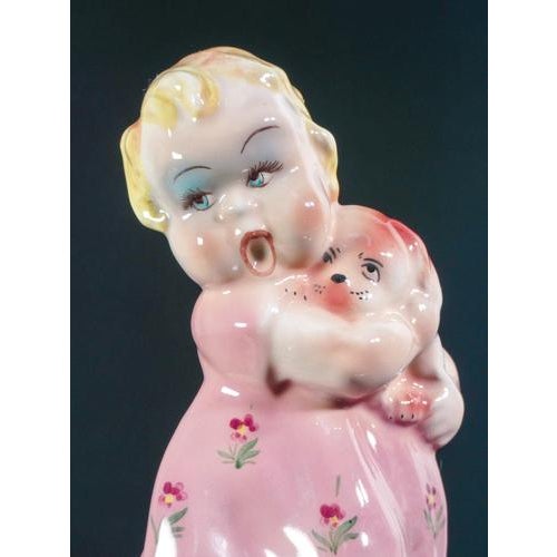 Girl with Puppy and Goose Figurine For Sale - Image 3 of 18