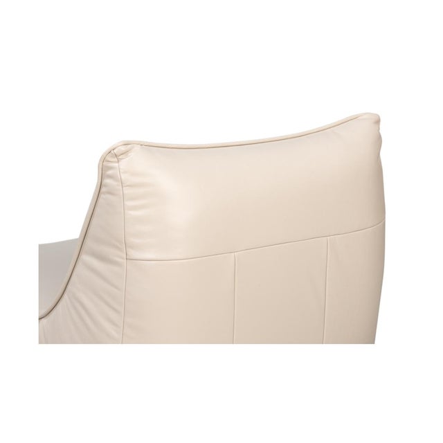 White Leather Swivel Slipper Chair For Sale In Raleigh - Image 6 of 12