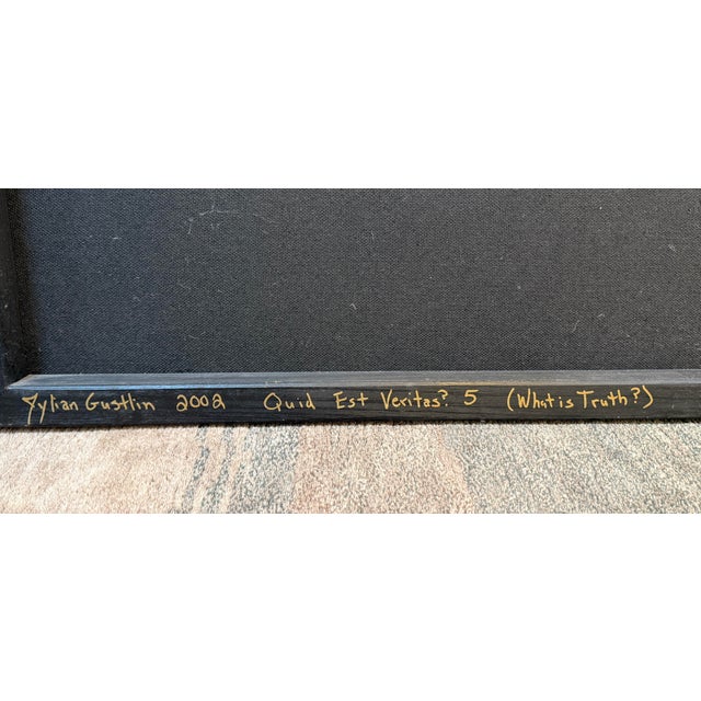 2000 - 2009 Jylian Gustlin "What Is Truth" Mixed Media Painting, 2002 For Sale - Image 5 of 12
