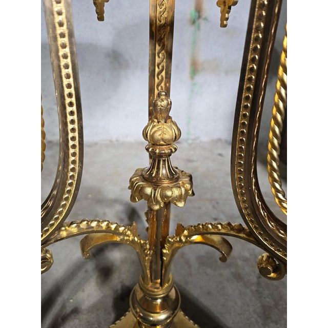 Metal 19th Century French Hand-Painted Porcelain Table with Gilt Bronze in the style of Sèvres, 1890s For Sale - Image 7 of 15