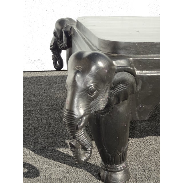Wood Vintage Black Elephant Coffee Table , Side Table or Bench 2of2 For Sale - Image 7 of 13
