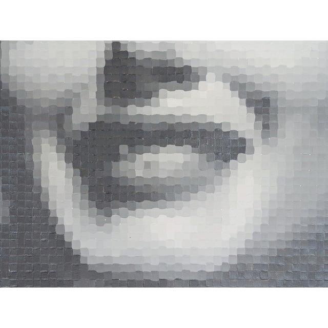 Francisco Vital "Marilyn Monroe Smile" Contemporary Pop Art Inspired Pixelated Portrait Painting, 2021 For Sale - Image 10 of 11