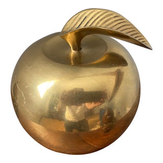 Vintage Life-Size Brass Apple For Sale