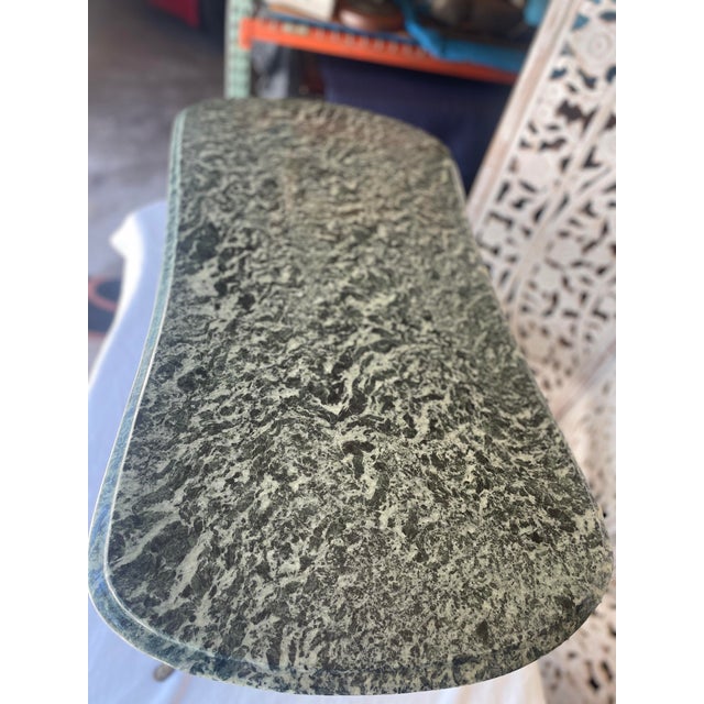 1950s Vintage Green Marble Top Italian Style Coffee Table For Sale - Image 12 of 12