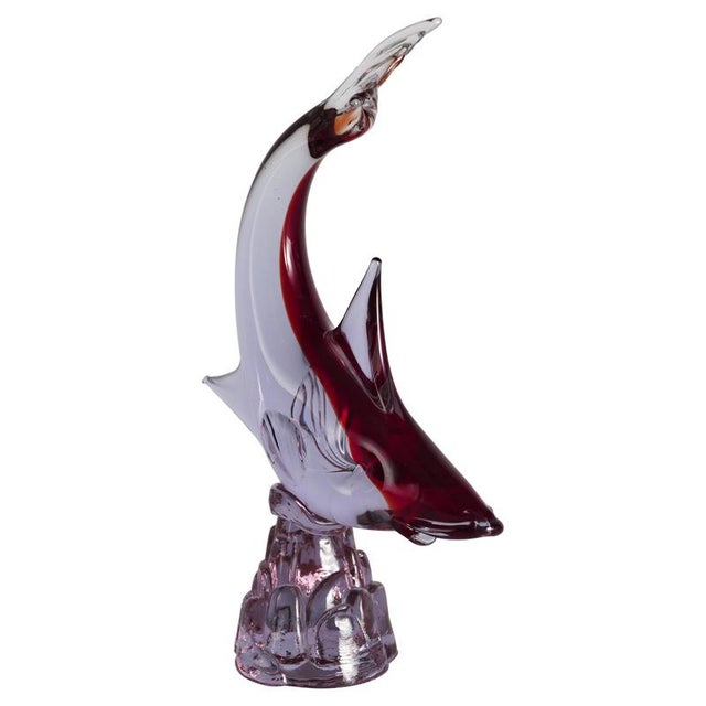 Hand-Blown Purple and Red Murano Glass Fish Sculpture, Italy, 1970s For Sale - Image 16 of 16