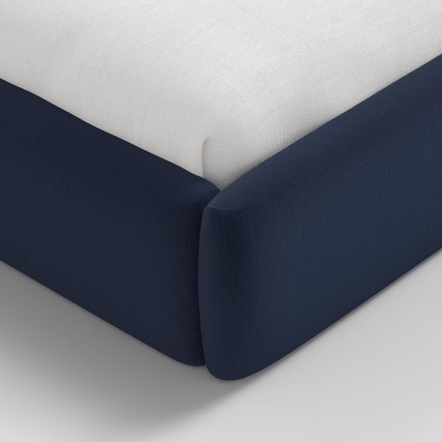 Tori Platform Bed in Ocean Slub Velvet, King For Sale In Chicago - Image 6 of 7