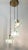 Made in Italy, 1960s. This pendant features thick Nile green hammered glass lampshades and varnished metal parts. The...