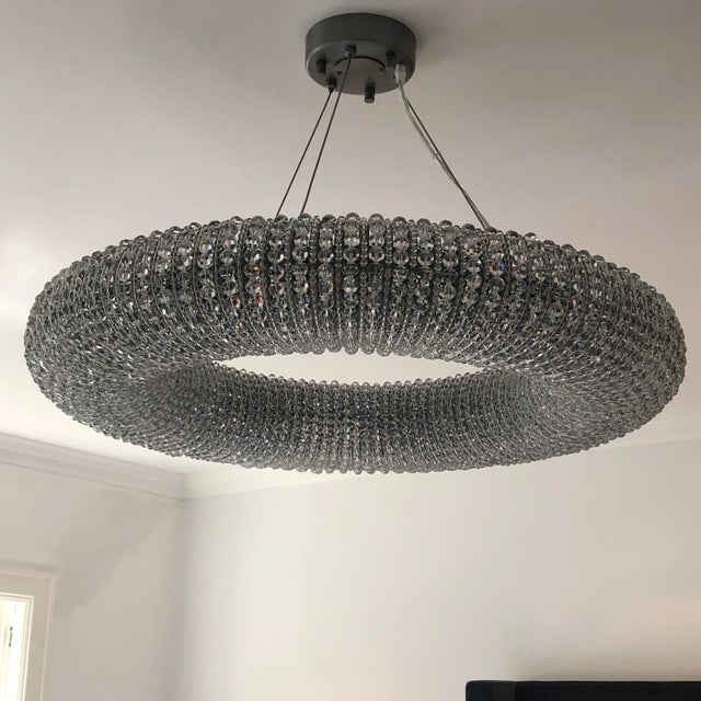 Restoration Hardware Crystal Halo Round Chandelier | Chairish
