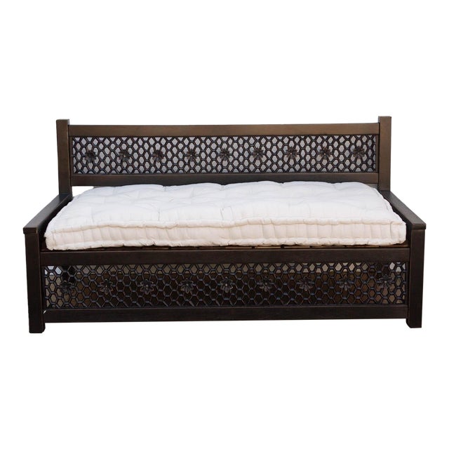 Floral Carved Jali Sofa For Sale