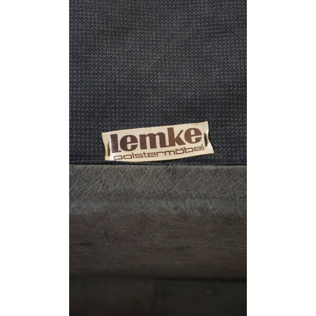 Grey Leather Modular Sofa and Ottoman, 1970s, Set of 3 For Sale - Image 13 of 18