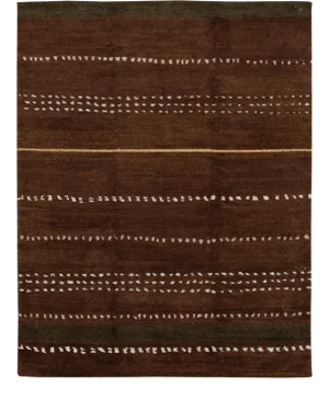 Brown Modern Tibetan Lama Wool Rug