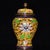 Large Vintage Chinese Yellow Ground Cloisonné Ginger Jar With Lotus Motif & Copper Finial For Sale In Los Angeles - Image 6 of 9