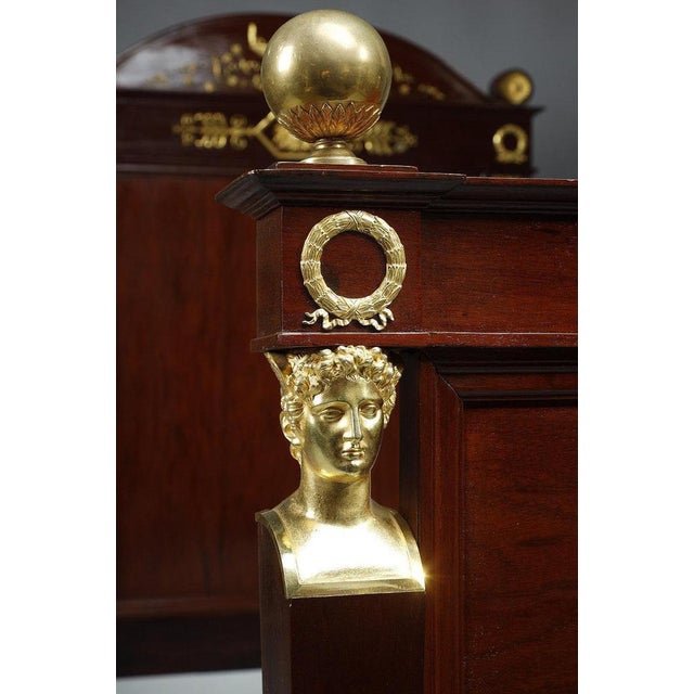 Empire Mahogany and Gilded Bronzes Bed, 1810s For Sale - Image 10 of 15