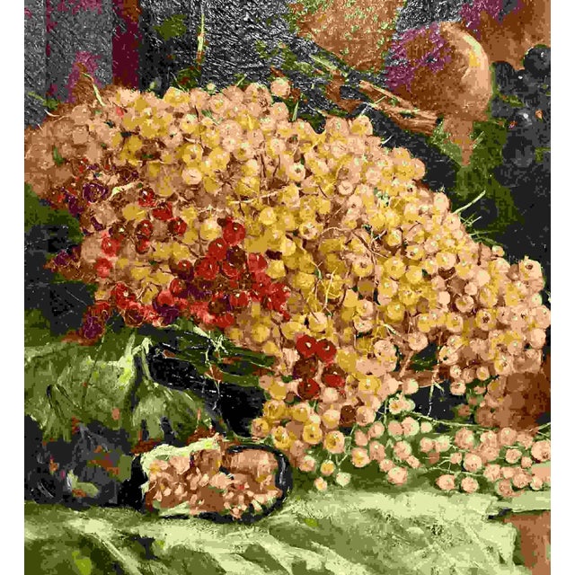 Pair of Oil on Canvas Signed Tony Torta, Stilllife, Fruit, Italian For Sale - Image 12 of 13