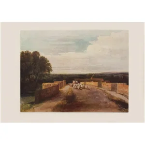 1959 After David Cox "Landscape With Returning Herd", Vintage Cottage Style Hungarian Print