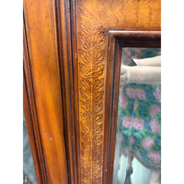 Maitland - Smith Large Scale Neo-Classical Style Burl Mahogany Trumeau Mirror For Sale - Image 4 of 6