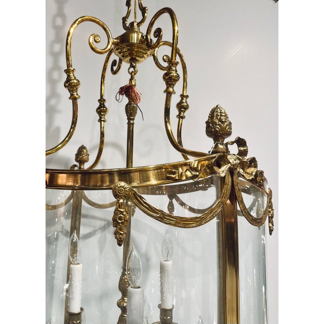 Neoclassical Myran Allan Luxury Lighting Neoclassical Italian Empire Brass Lantern For Sale - Image 3 of 7
