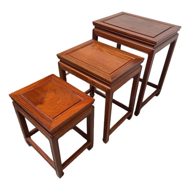 Rosewood Nesting Tables, Set of Three For Sale