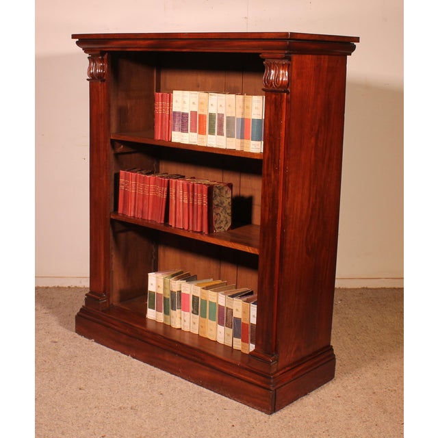 William IV Mahogany Open Bookcase with Secret Drawer, England, 1830s For Sale - Image 12 of 14