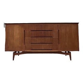 Impressive European Mid 20th Century Custom Made Teak Sideboard c.1960 For Sale