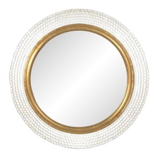 Friedman Brothers Ringo Mirror in Classic Gold with White Gesso - 40" For Sale