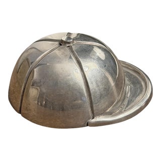 Vintage English Silverplate Jockey Helmet Bottle Opener For Sale