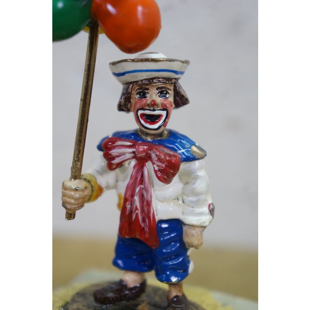 1984 Ron Lee Signed 24k Gold Balloon Sailor Clown Sculpture Onyx 4" For Sale - Image 9 of 14
