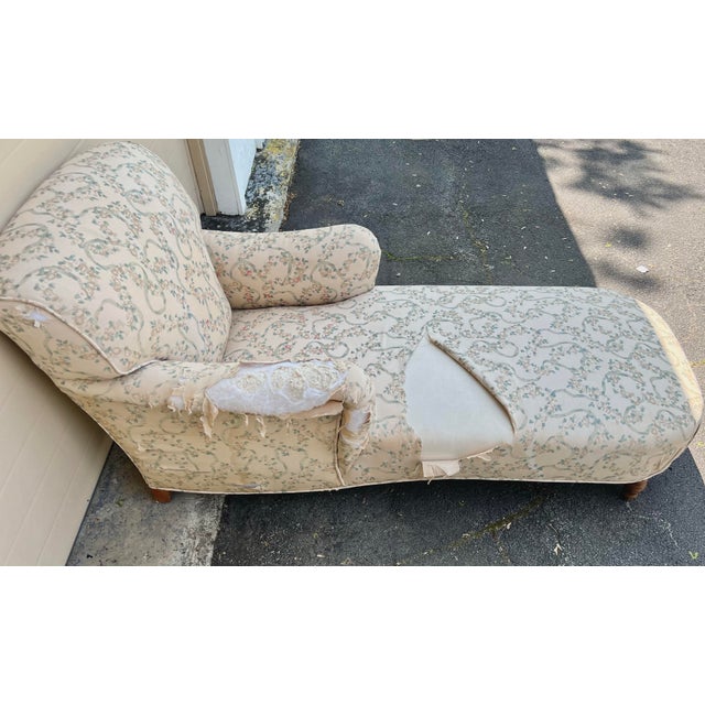 Wood George Smith Standard Arm Chaise For Sale - Image 7 of 9