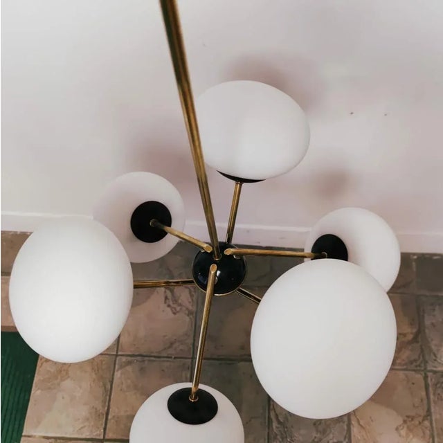 Sputnik Lamp with Oval Glasses For Sale - Image 4 of 18