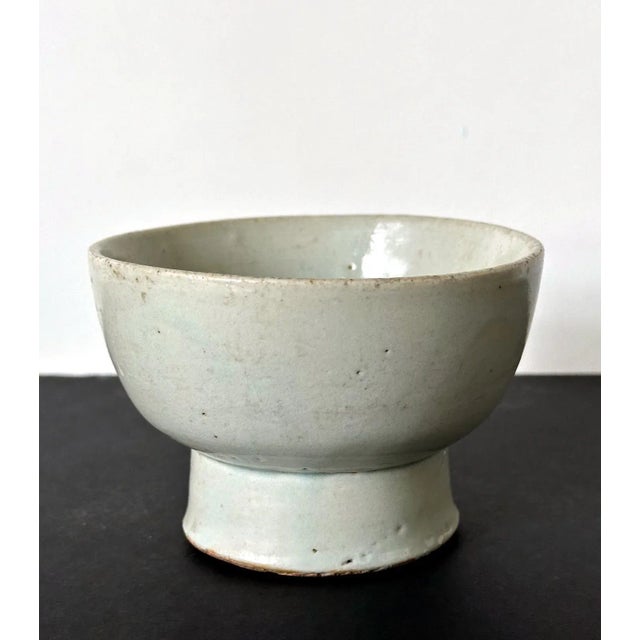 18th Century Small Korean White Ceramic Stem Bowl Joseon Dynasty For Sale - Image 5 of 12