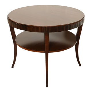 Barbara Barry for Baker Furniture Modern Regency Dark Mahogany Two-Tier Center Table For Sale