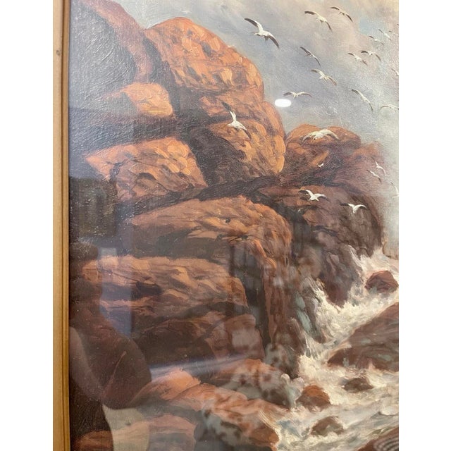 Antique Seascape Oil on Canvas, Gilded Frame, Richard Dey De Ribcowsky 1909 For Sale In New York - Image 6 of 8