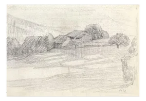 Henri Fehr, Paysage, 1930, Pencil on Paper