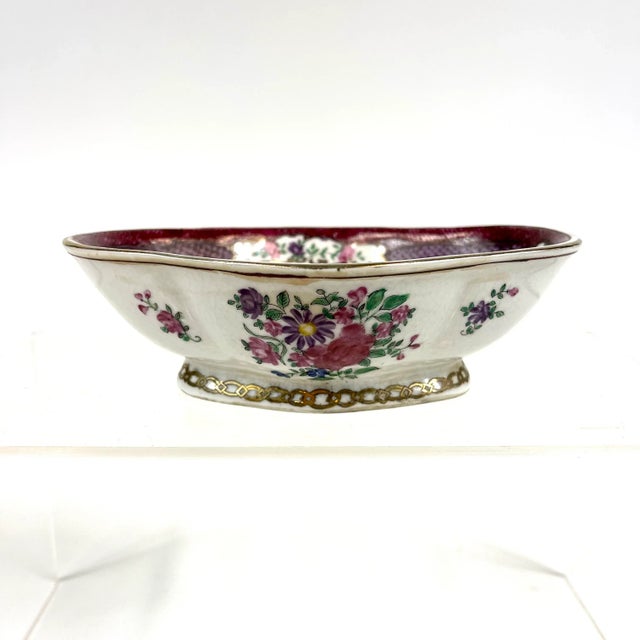 Paint Late 20th Century Hand Painted Shallow Bowl With Flowers For Sale - Image 7 of 7