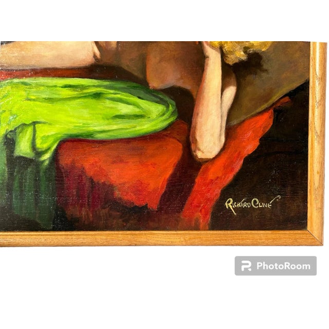 Vintage Oil Painting on Board of a Nude Woman by Richard Clive For Sale - Image 4 of 4