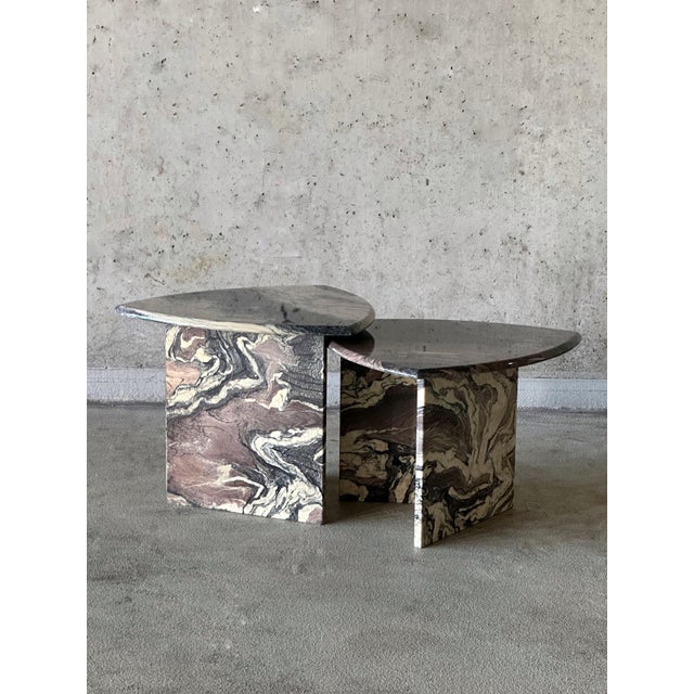 Vintage Cipollino Marble Coffee Tables, 1970s, Set of 2 For Sale - Image 4 of 10