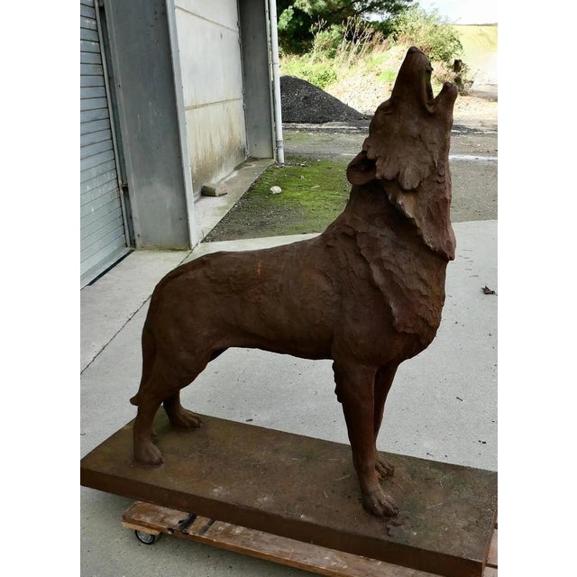Unknown, Howling Wolf, 1970s, Cast Iron For Sale - Image 3 of 11