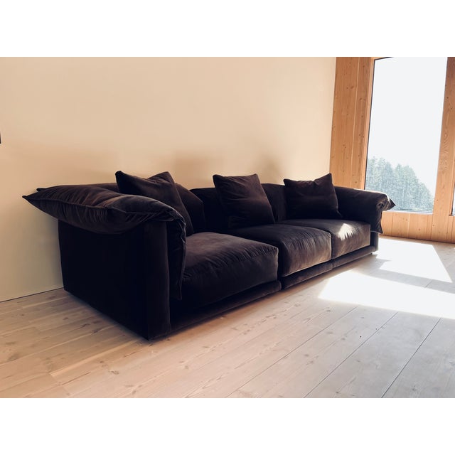 Luxurious 3-piece modular Montauk "Jill" sofa in a dark brown cotton velvet. Purchased in 2025 for $24,000 for a project...