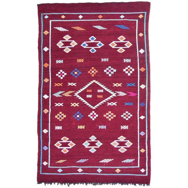 Late 20th Century Late 20th Century Vintage Moroccan Rug - 3'8" X 6' For Sale - Image 5 of 5