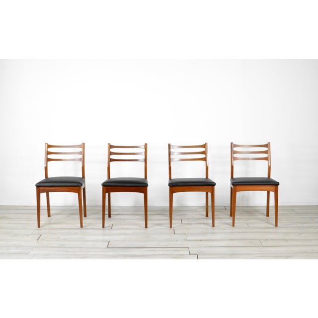 Mid-Century Modern Vintage Teak Dining Chairs from Meredew, 1960s, Set of 4 For Sale - Image 3 of 9