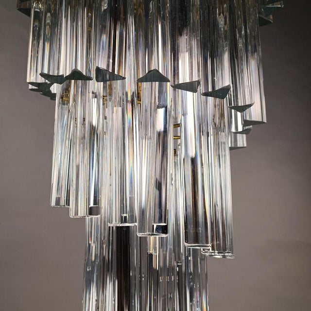 Gold Crystal Glas Trilobo Spiral Chandelier from Venini, 1960s For Sale - Image 8 of 16