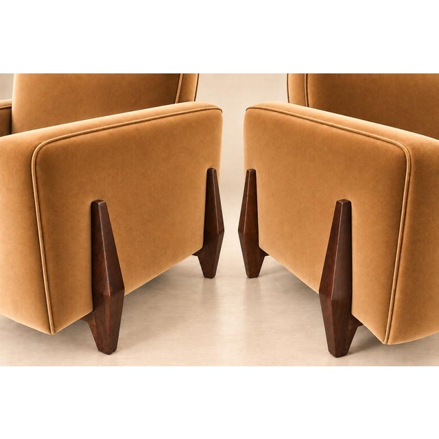 Pair of Brazilian Modern Armchairs in Rosewood and Caramel Mohair by Jean Gillon, 1960s - 1116 For Sale - Image 15 of 18