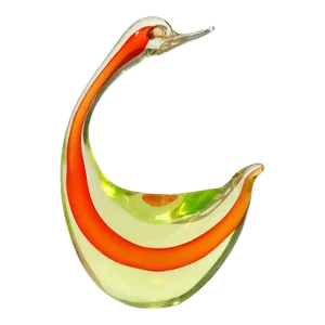 Vintage Murano Cenedese Yellow Orange Uranium Uv Reactive Gold Flecks Italian Art Glass Bird Sculpture